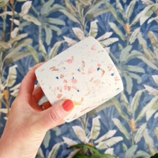 Handmade Terrazzo Plant Pot: Mustard, Navy & Pink Indoor Planter