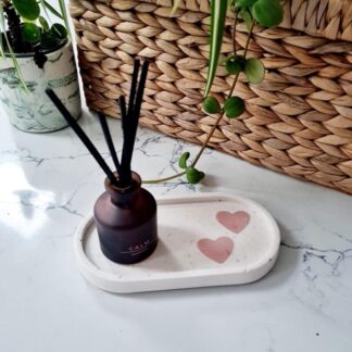 Handmade Oval Heart Trinket Tray: Jewellery, Keys, Desk Tidy