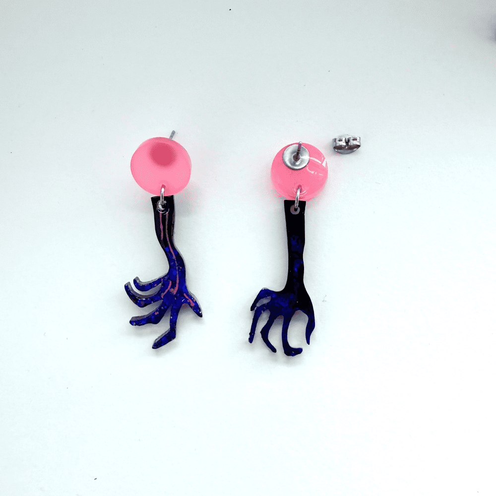 Spooky Zombie Claw Halloween Earrings – Gothic Alternative Jewellery - Image 6
