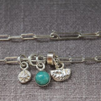 stunning sterling silver cluster necklace with turquoise