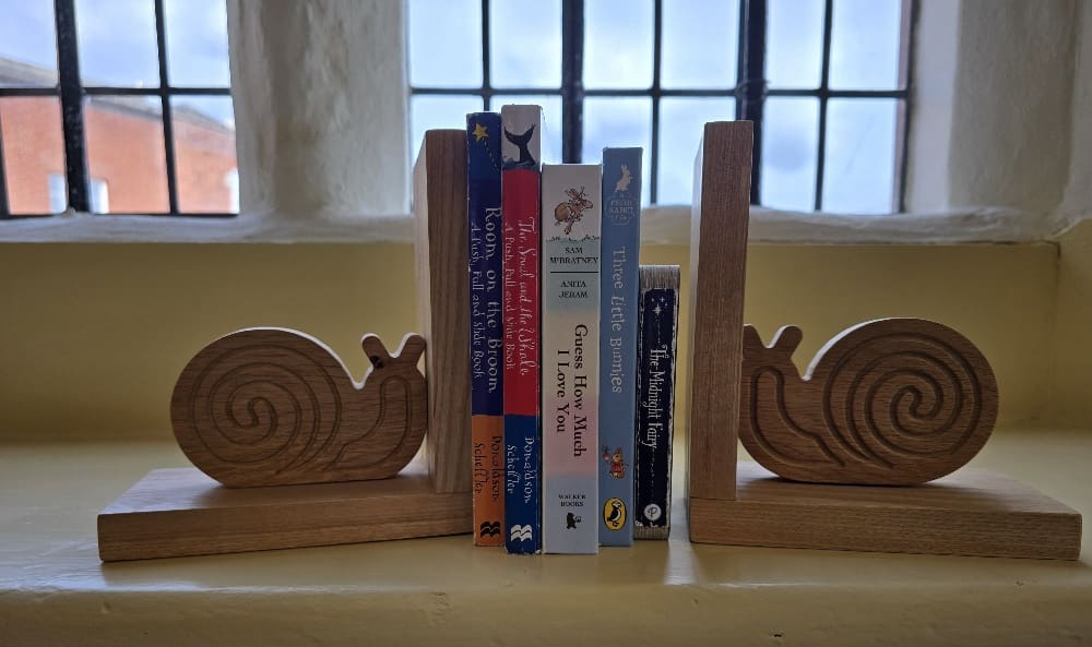 Solid Oak Snail Bookends - Image 7