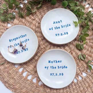 Mother of the bride gift - personalised clay trinket ring dish