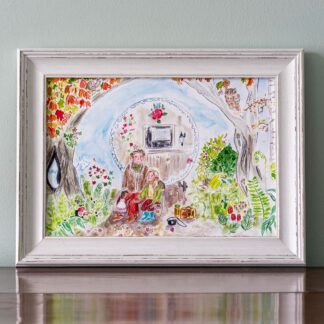 #caravan #romany #woodland #gypsy #picturebook #illlustration #print #painting #art #father #daughter #nostalgia #picturebook #fox #owl