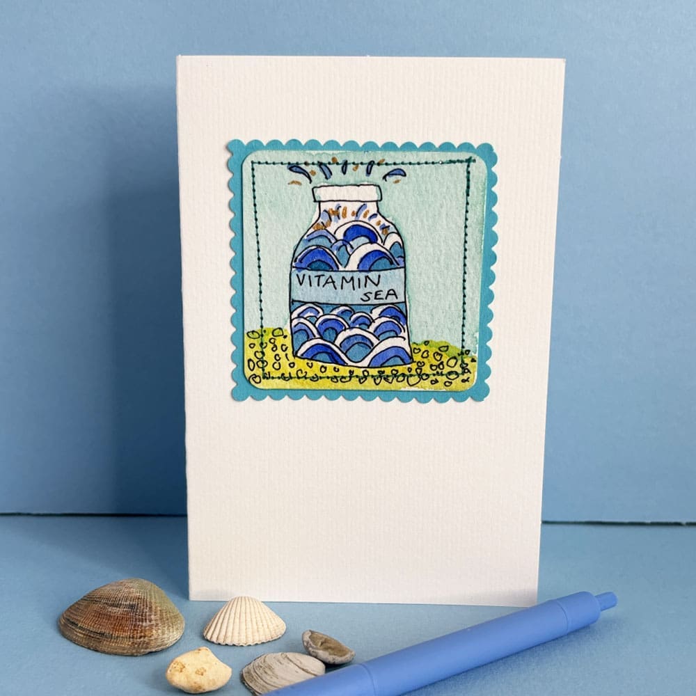 Vitamin Sea Greetings card for any occasion handpainted in watercolour