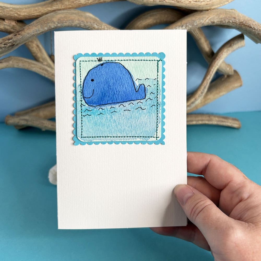 Super cute whale card perfect for a sealover or child