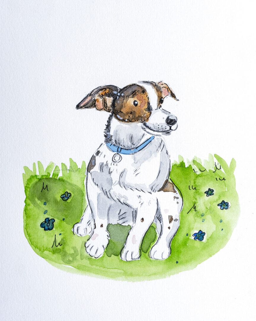 A5 Jack Russell Illustrated Giclee Print - Image 2