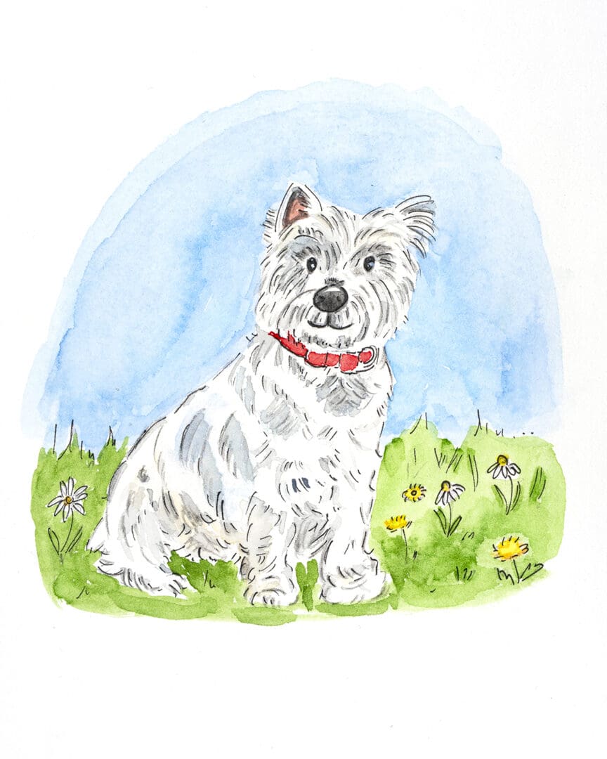West Highland Terrier A5 Illustrated Print - Image 2