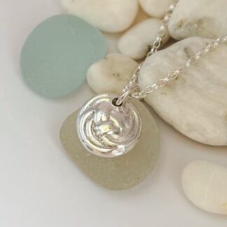 Fine silver button pendant