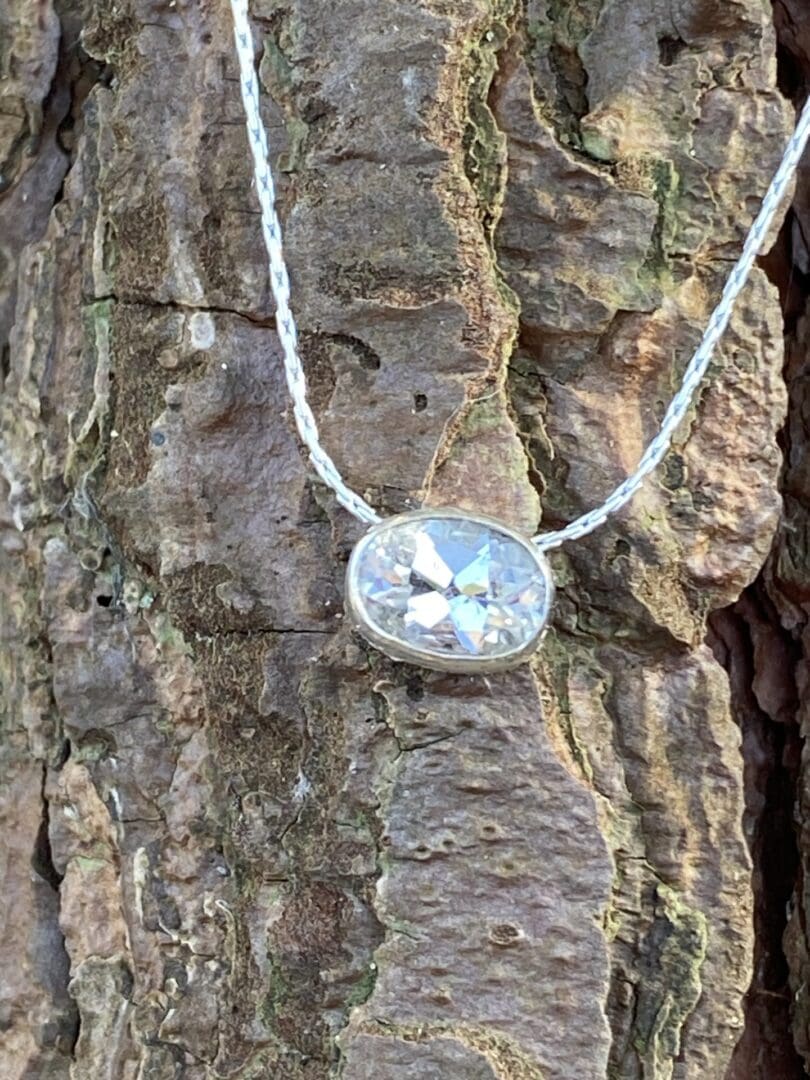 White Topaz Solitaire necklace - Image 2