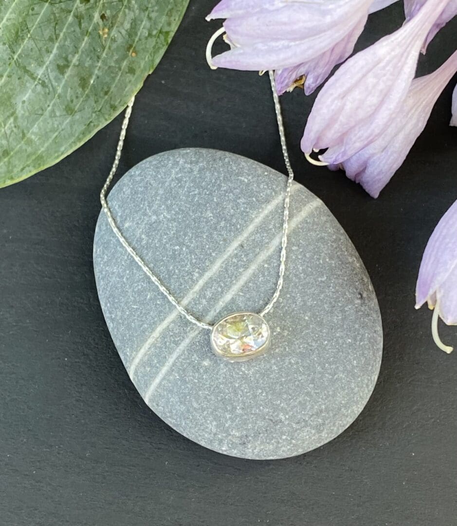 White Topaz Solitaire necklace