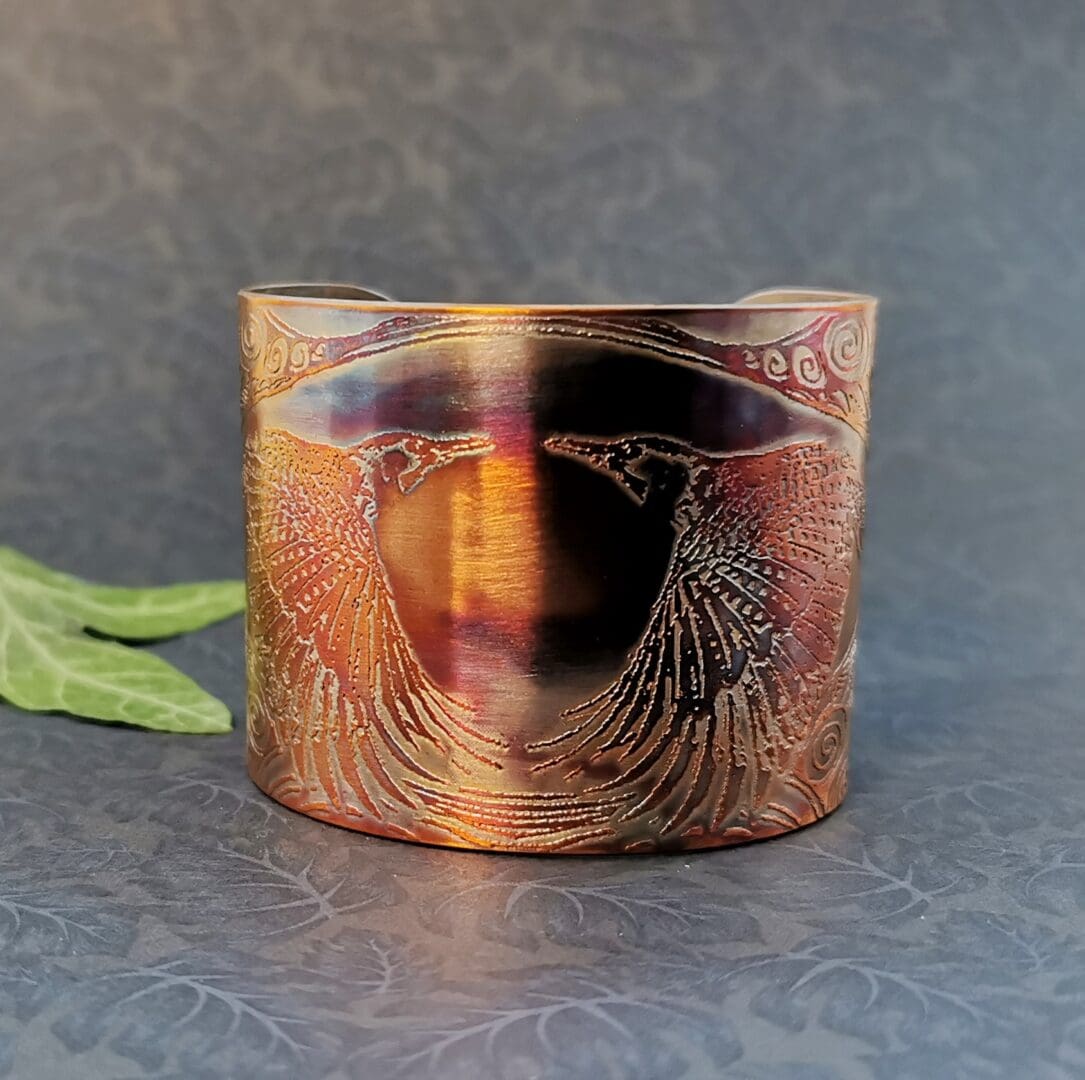 copper woodpecker cuff