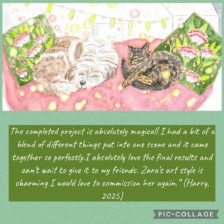 Illustrated Hand Painted Pet Commissions