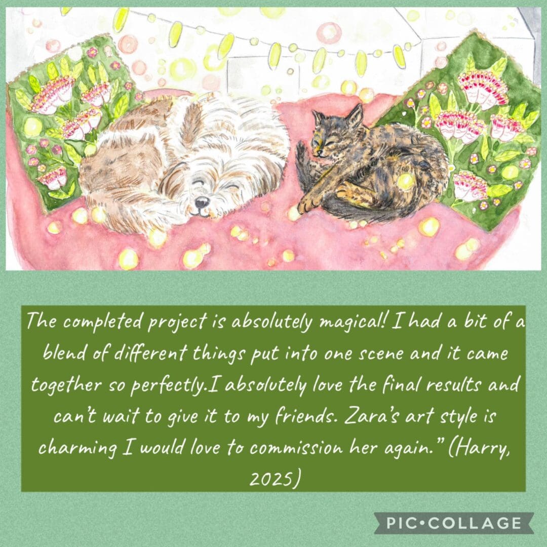 Illustrated Hand Painted Pet Commissions
