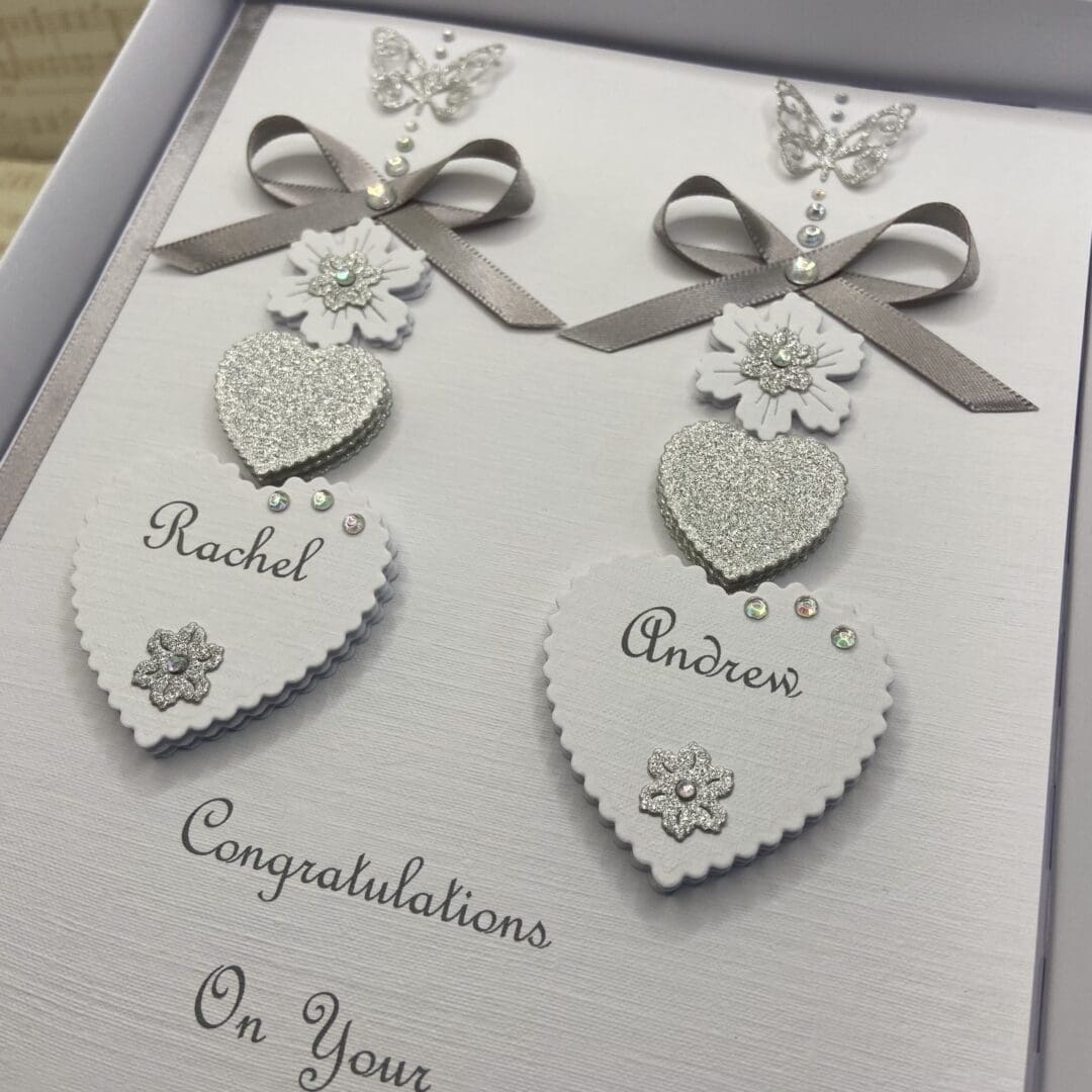 Personalised Handmade Wedding Day Card Gift Boxed Keepsake Engagement Anniversary - Image 2