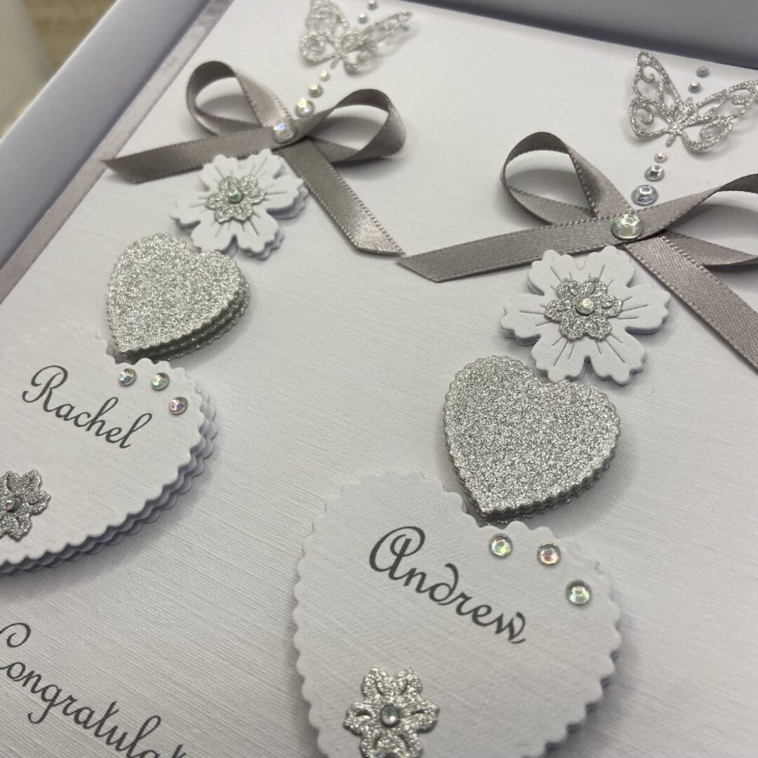 Personalised Handmade Wedding Day Card Gift Boxed Keepsake Engagement Anniversary - Image 3
