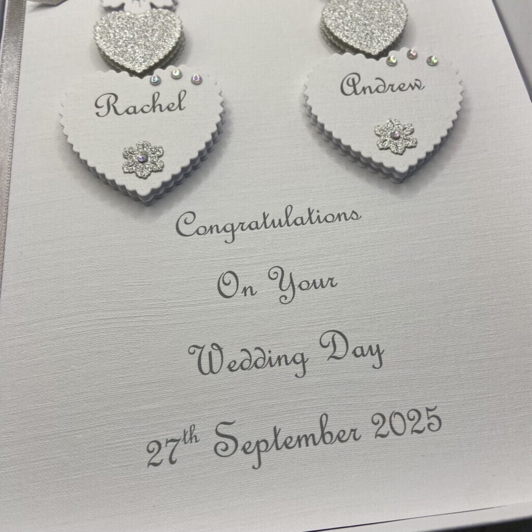 Personalised Handmade Wedding Day Card Gift Boxed Keepsake Engagement Anniversary - Image 4