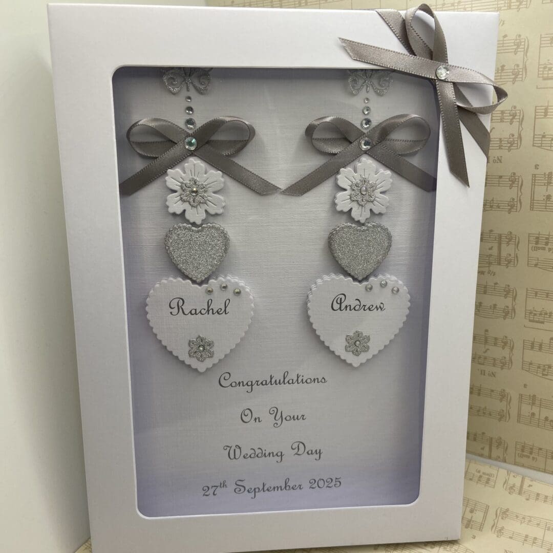 Personalised Handmade Wedding Day Card Gift Boxed Keepsake Engagement Anniversary - Image 7