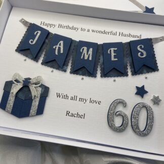 Personalised Handmade Husband Birthday Card Son Grandson Gift Boxed Any Age 18 21 30 40 50 60