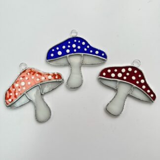 stained glass toadstool suncatcher