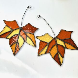 Stained glass maple leaf suncatcher