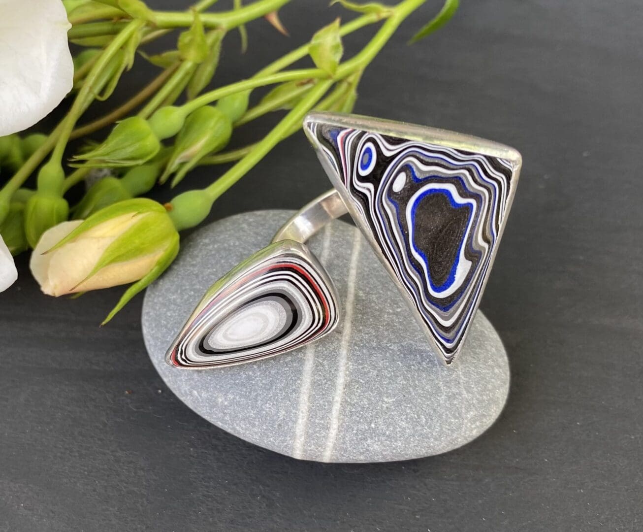 Geometric Fordite Ring