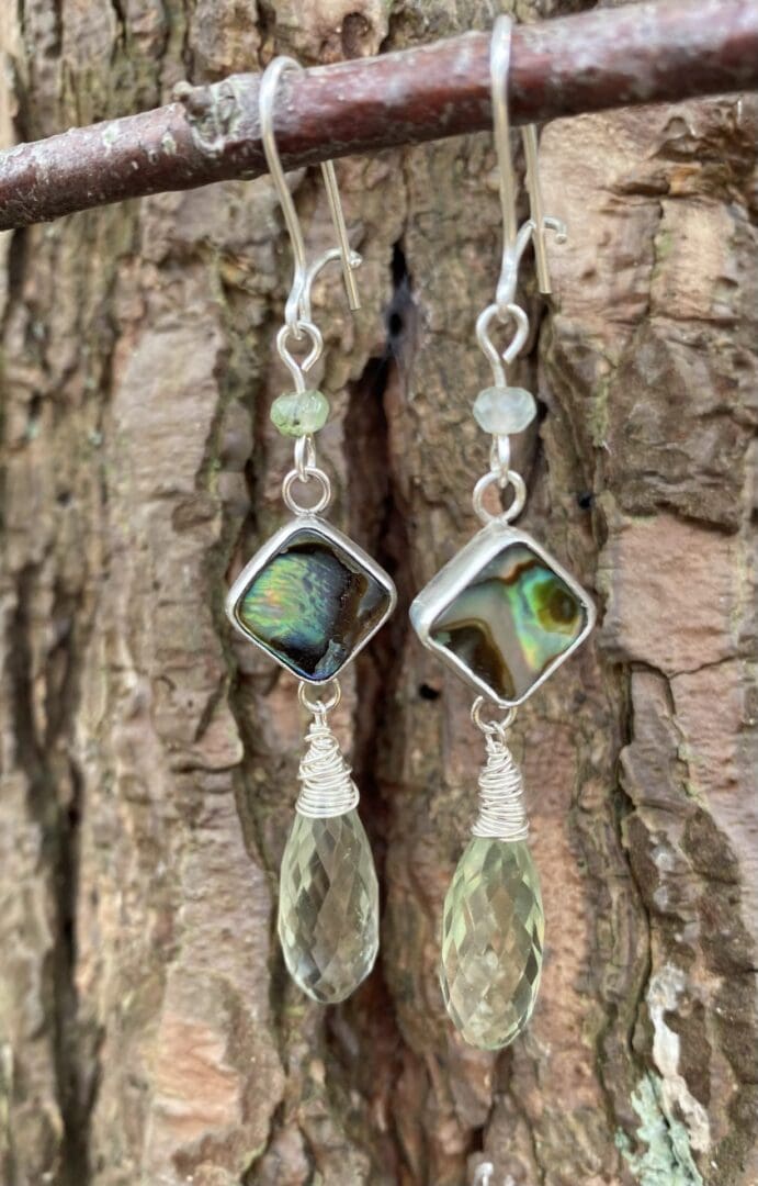 Paua and Green Amethyst Earrings - Image 3