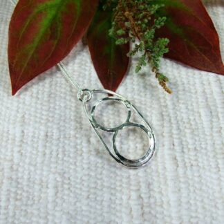 silver infinity circles necklace