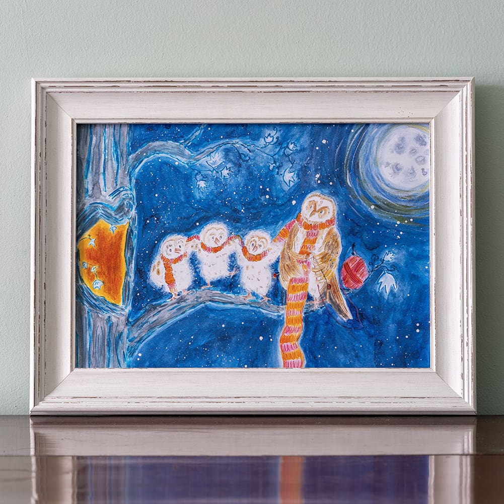 #owls #owlets #babyowls #illustration #nature #art #moonlight #print #art #painting