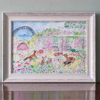 #roses #rosegardens #foxes #illustration #painting #print