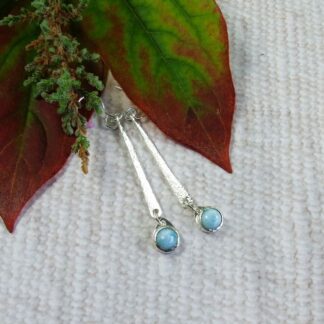 Silver and larimar earrings