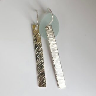 Silver bar earrings