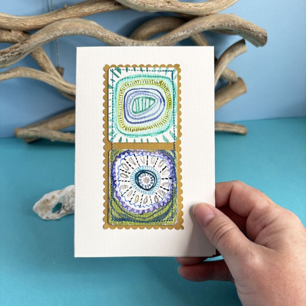 Stitched watercolour art card From csheehanart for any occasion