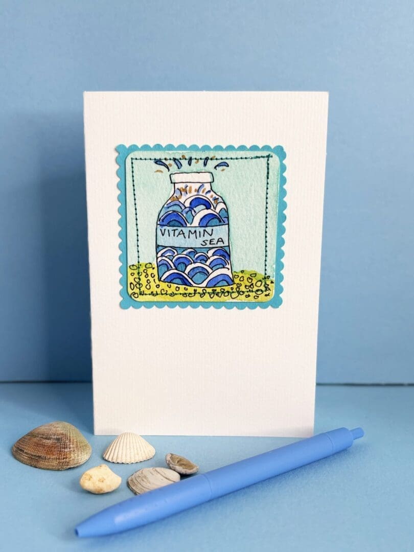 Vitamin Sea Greetings card for wild swimmers and coastal lovers