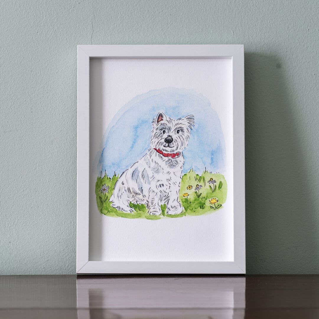 West Highland Terrier A5 Illustrated Print - Image 3