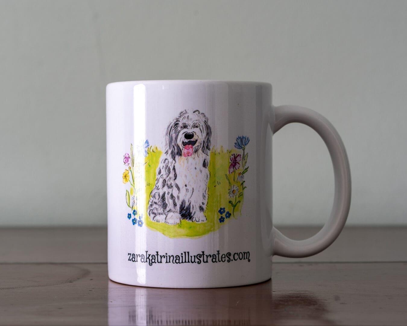 #dogmug #mug #tea #coffee #household #kitchenware #oldenglishsheepdog #illustration