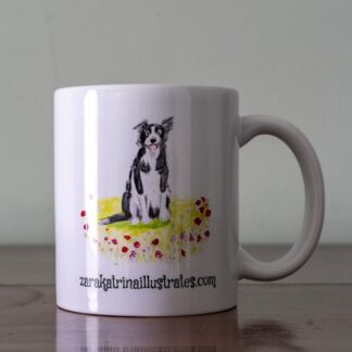 #dogmug #mug #tea #coffee #household #kitchenware #bordercollie #illustration