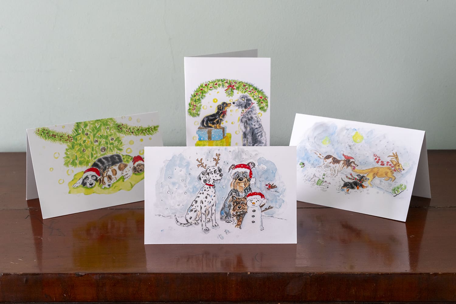 #christmas #christmascards #dogs #dogcards #dogchristmascards #irishwolfhound #dachshund #cockerspaniel #terrier #dalmation #labrador #christmastree #mistletoe #snowman #snow