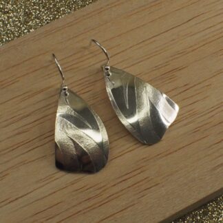 Sterling silver handmade butterfly drop earrings