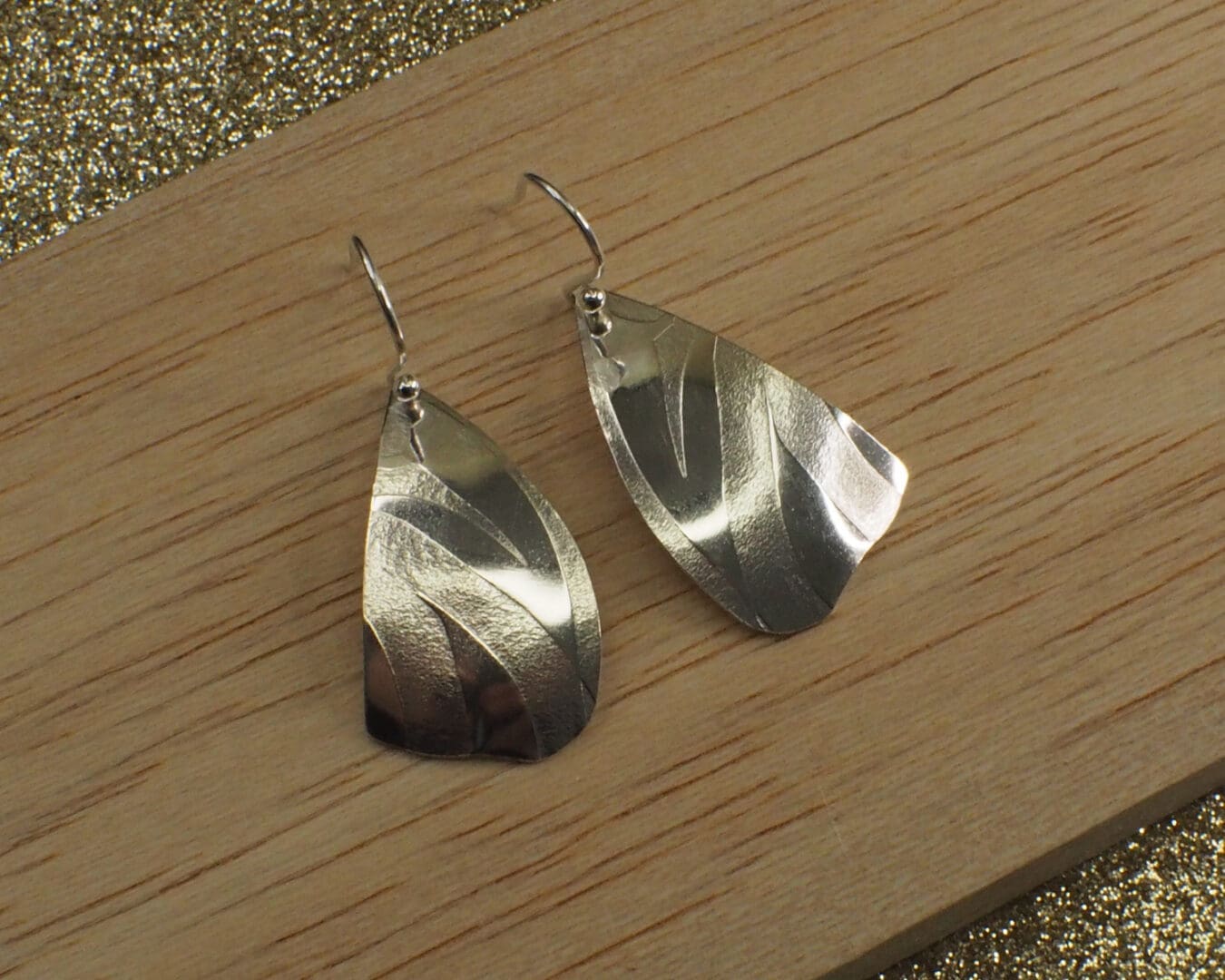 Sterling silver handmade butterfly drop earrings