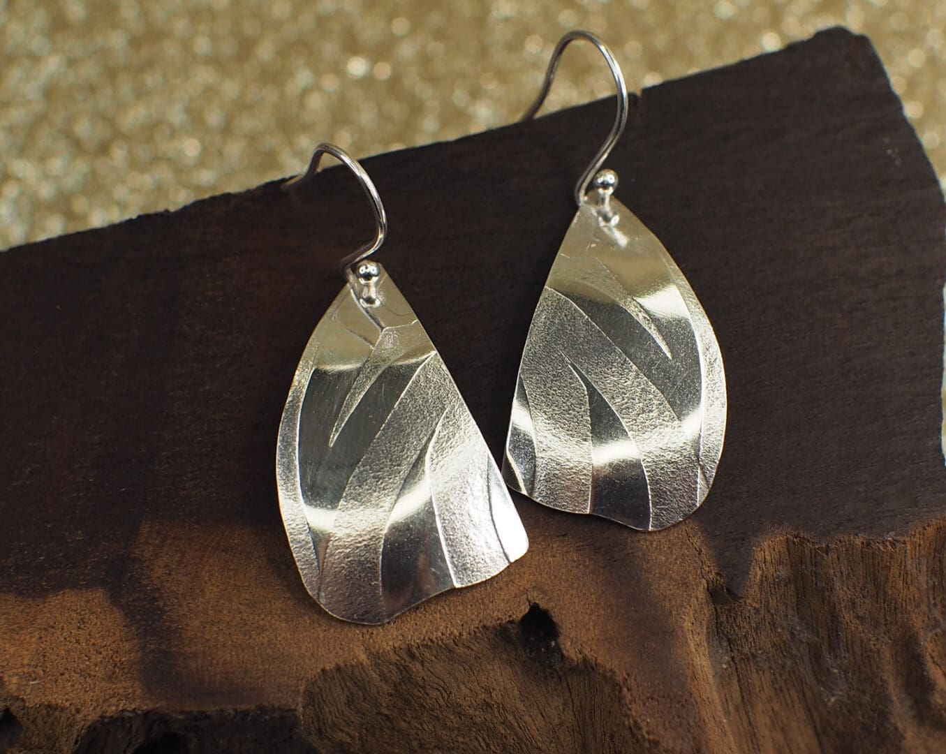 Sterling silver handmade butterfly drop earrings