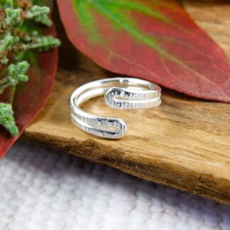 textured silver wrap ring