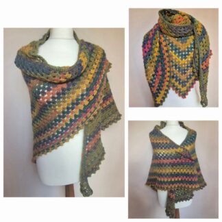 classic crochet shawl autumn colours