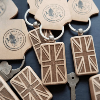 British Flag Wooden Keyring
