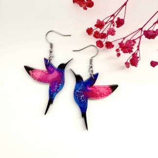 Beautiful handmade hummingbird earrings perfect for bird lovers and nature enthusiasts