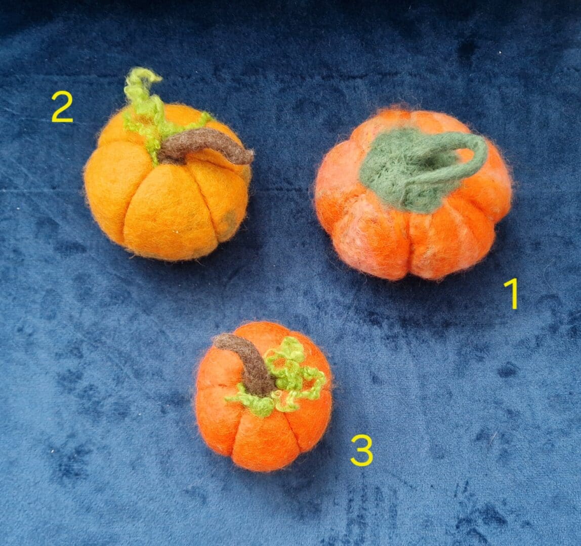 felted pumkins