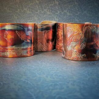Large copper owl, Woodpecker, Eagle, bird on wing cuff