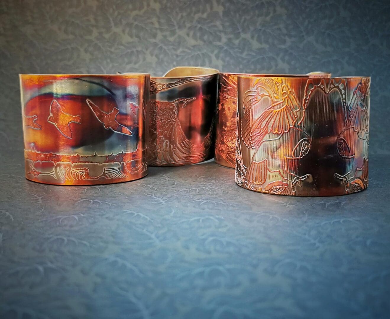 Large copper owl, Woodpecker, Eagle, bird on wing cuff