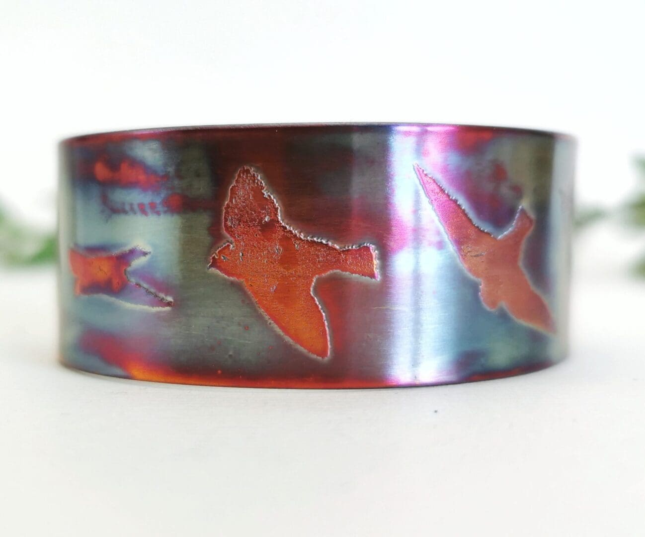 Nature inspired copper cuff bracelet - Bird, flower, tree or pattern designs - Image 4