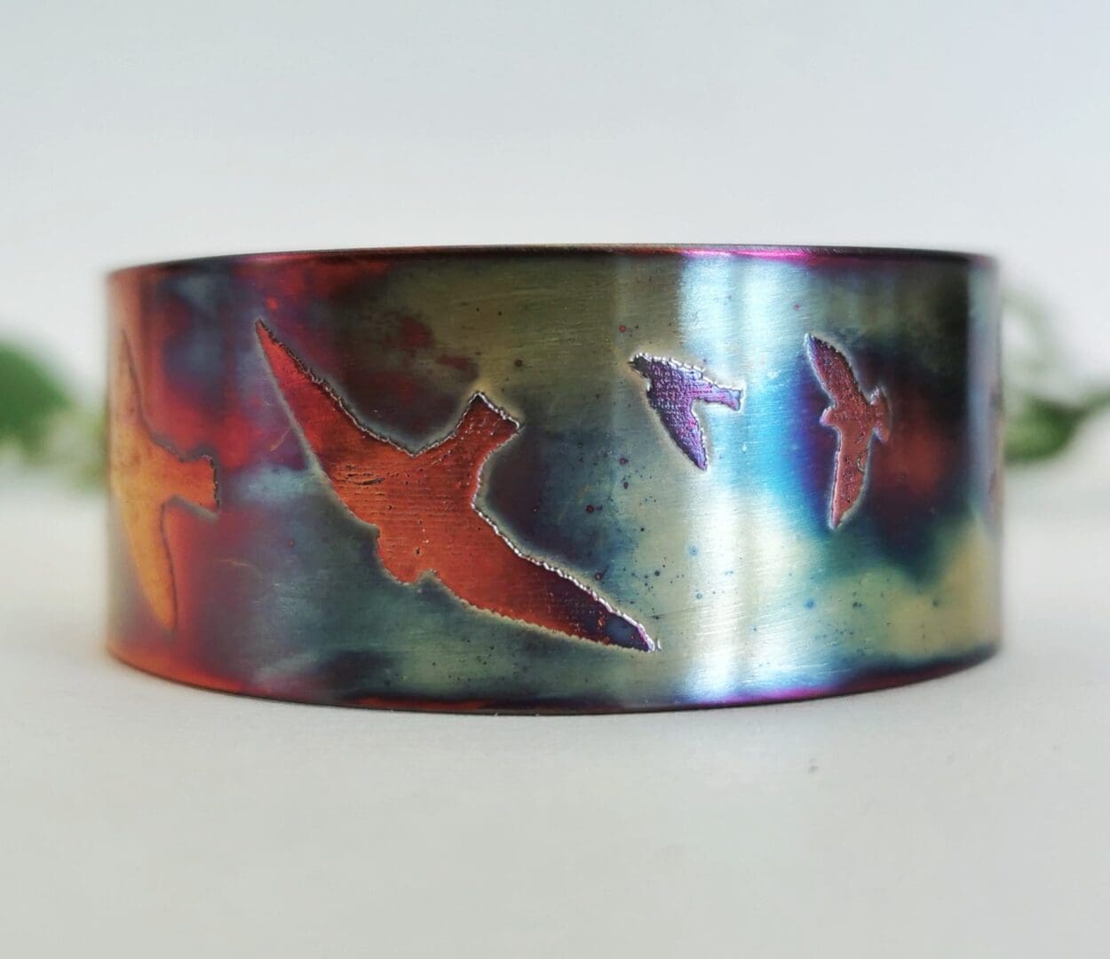 Nature inspired copper cuff bracelet - Bird, flower, tree or pattern designs - Image 3