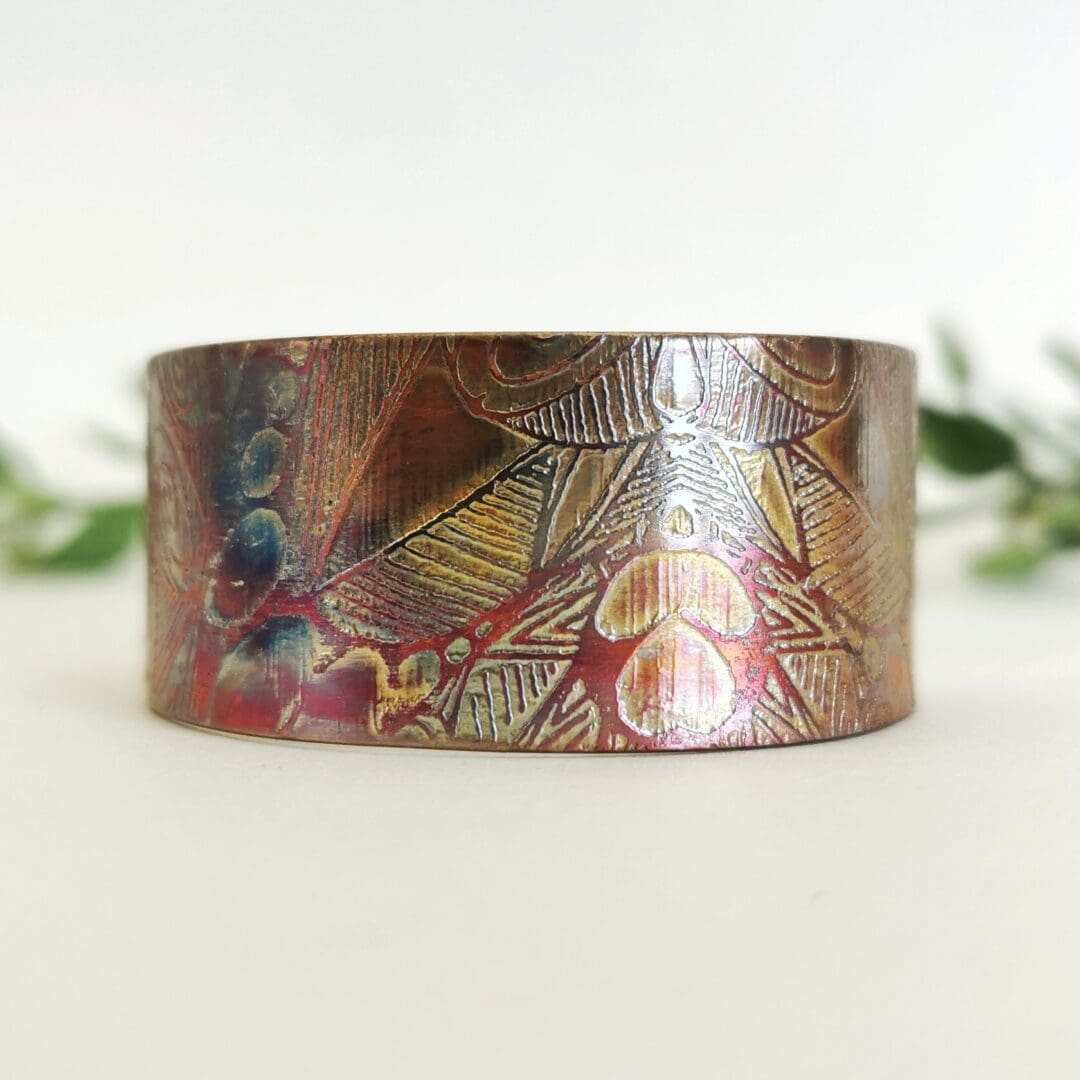 copper patterned cuff